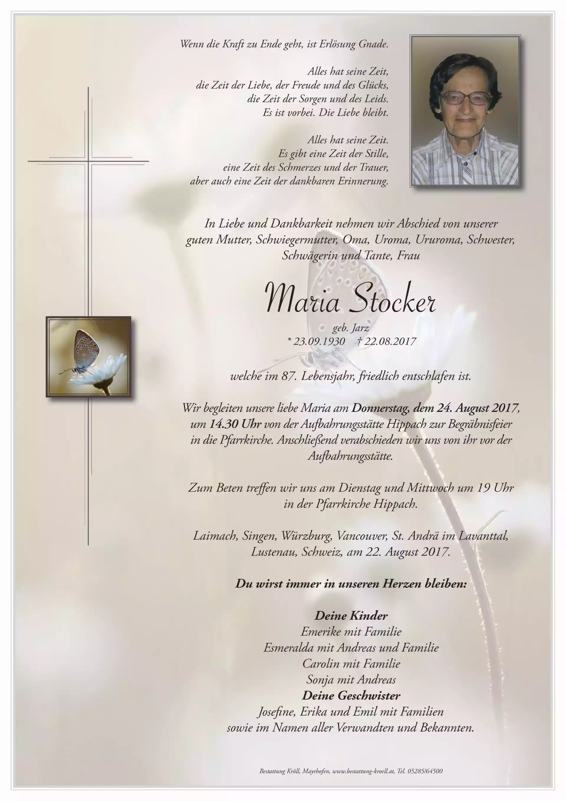 Parte von Maria Stocker